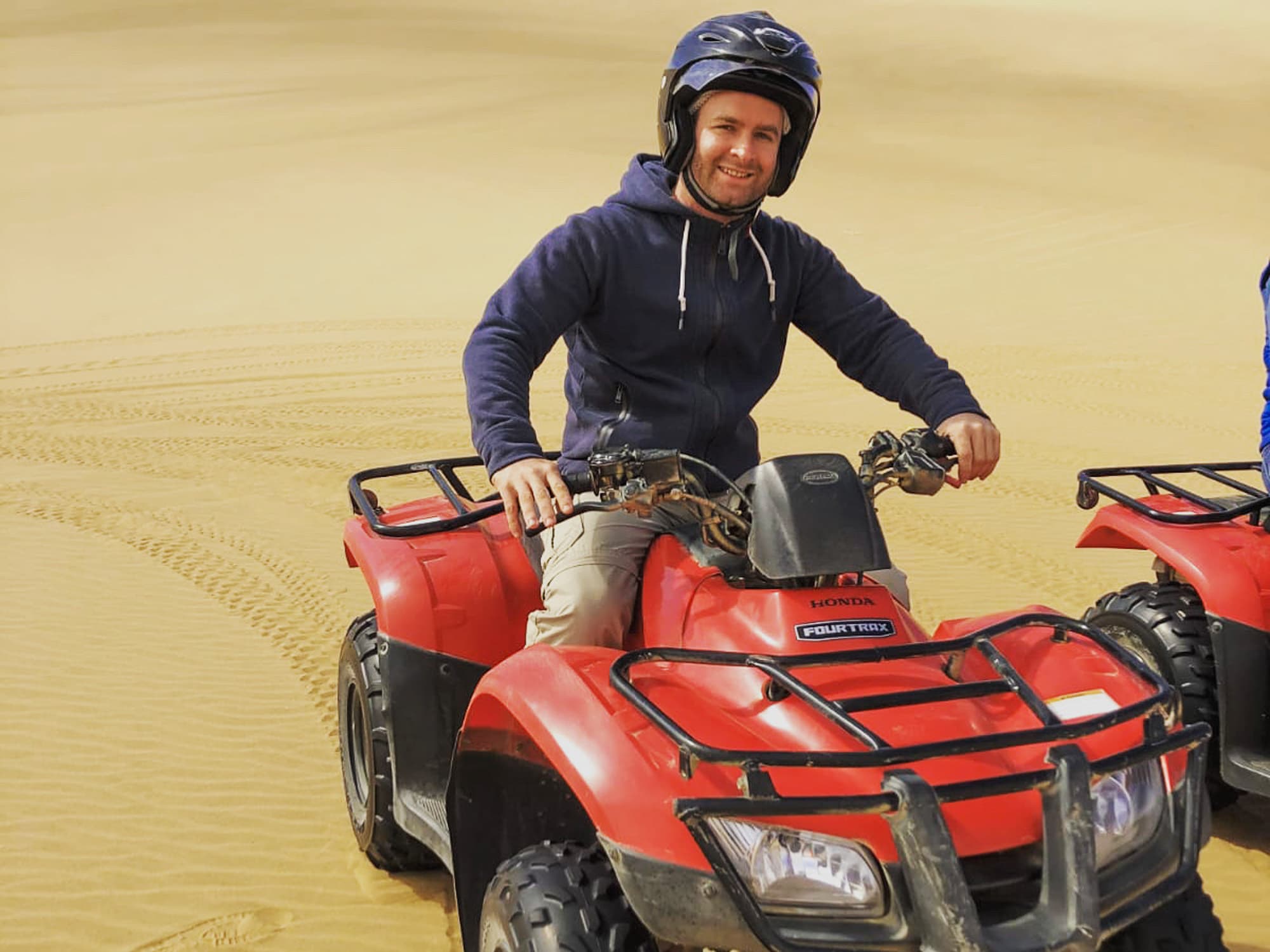 Driving quadbike in the dunes of Swakopmund.